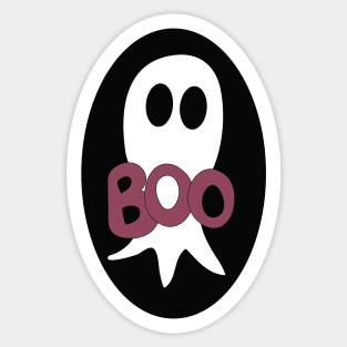 Cute Halloween ghost cartoon with BOO text Sticker